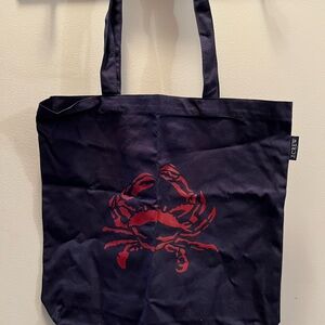 NWT J. Crew Factory Tote Bag with Crab Design